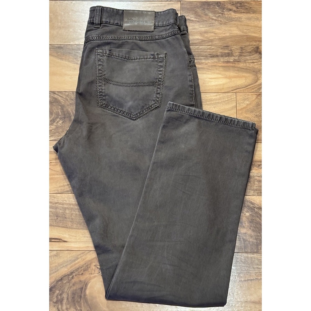 Atelier GARDEUR NEVIO Mens 36x31 Brown Chino Jeans Regular‎ Fit Stretch Designer